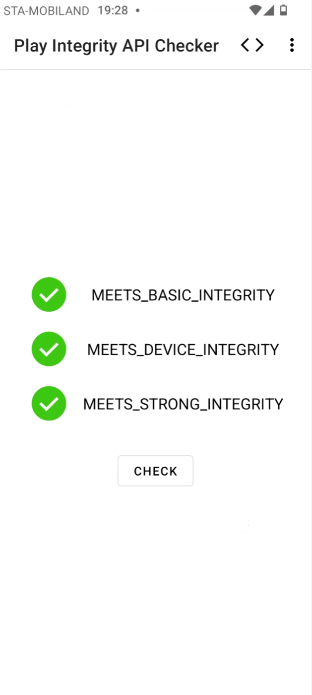 Play Integrity check: Basic / Device / Strong all green